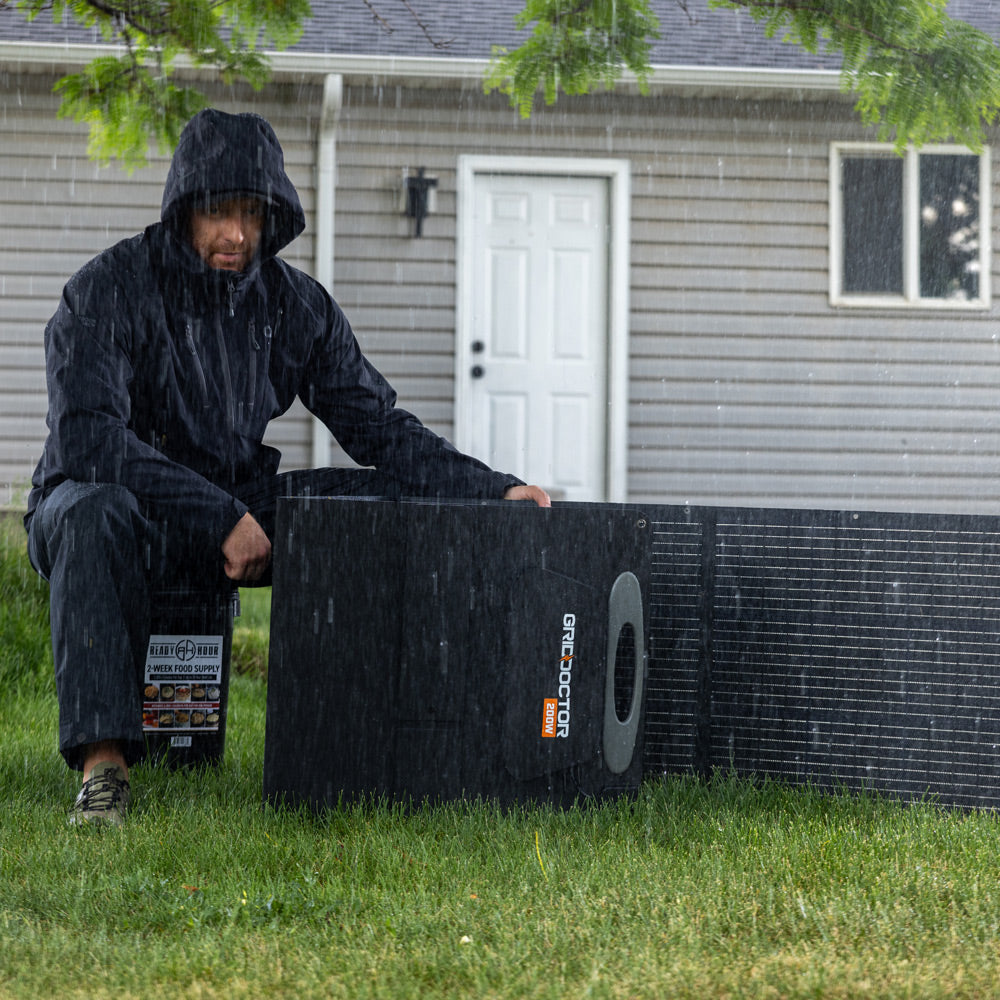 3300 Solar Generator System w/ EMP Intercept Technology + 2 FREE Waterproof 200W Solar Panels by Grid Doctor