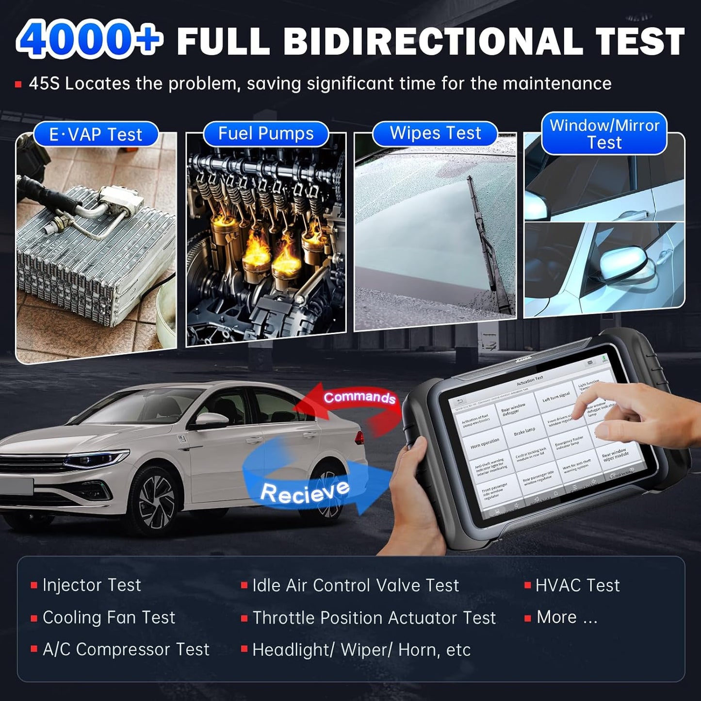 D8S Bidirectional Scan Tool 2025 Upgraded Ver. of D8 Scanner, OBD2 Scanner Diagnostic Tool