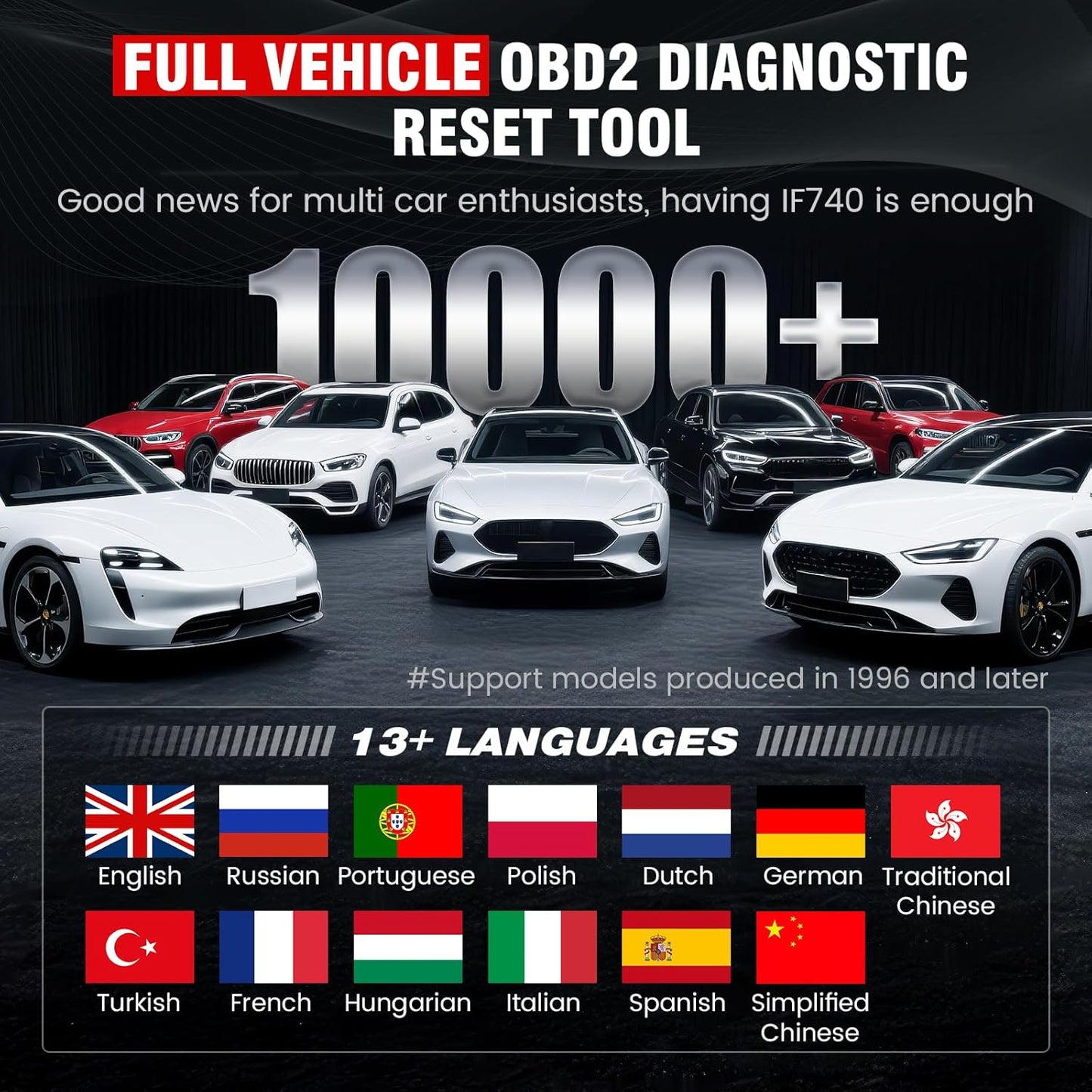 OBD2 Scanner, All Systems Car Code Reader Scan Tool with 6 Resets, ABS Bleeding/OiL/EPB/SAS/Throttle/Battery, Car Scanner Diagnostic Tool for All Cars, Easy to Use, Lifetime Free Update