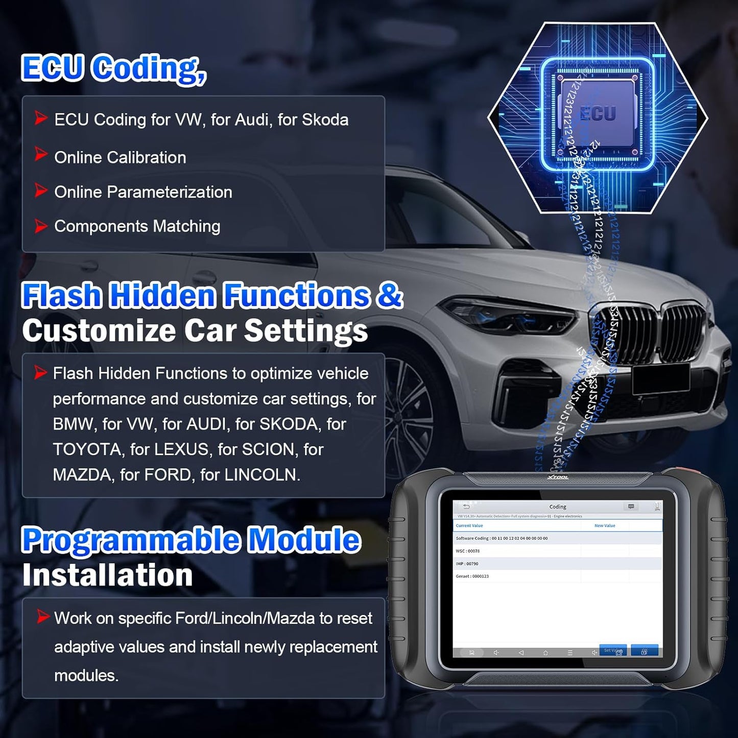 D8S Bidirectional Scan Tool 2025 Upgraded Ver. of D8 Scanner, OBD2 Scanner Diagnostic Tool