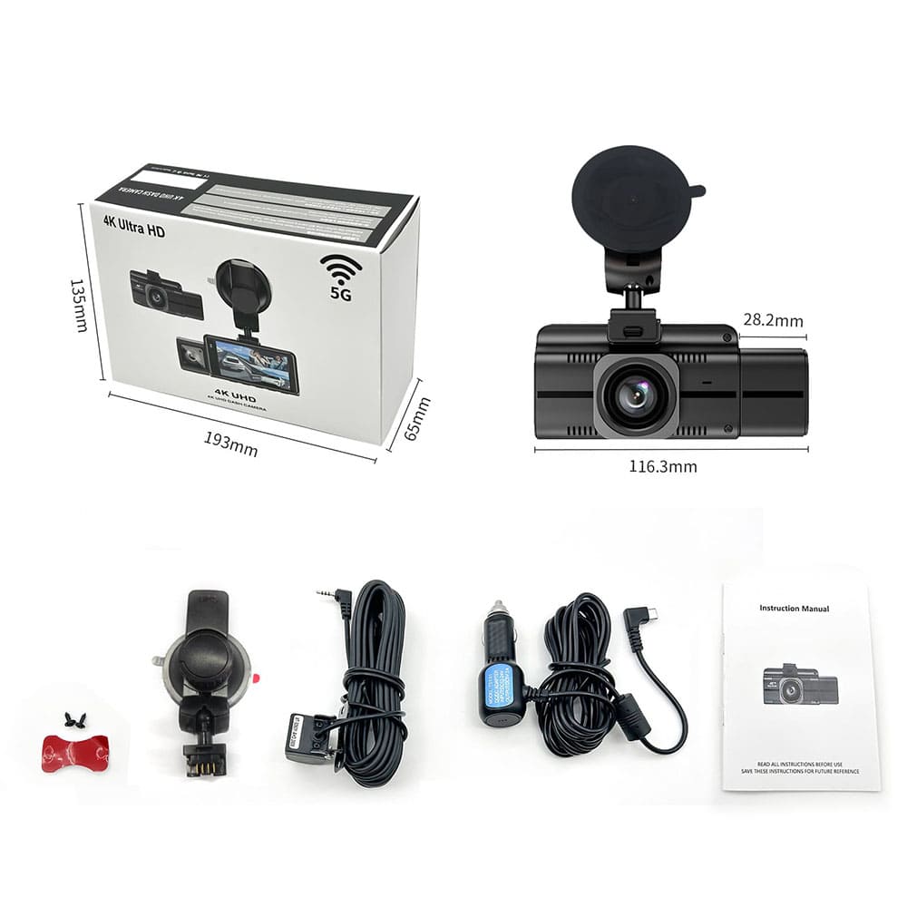 Best 3 Channel Dash Cam 2025 – 4K Dash Cam for Car, Night Vision, 256GB SD Support