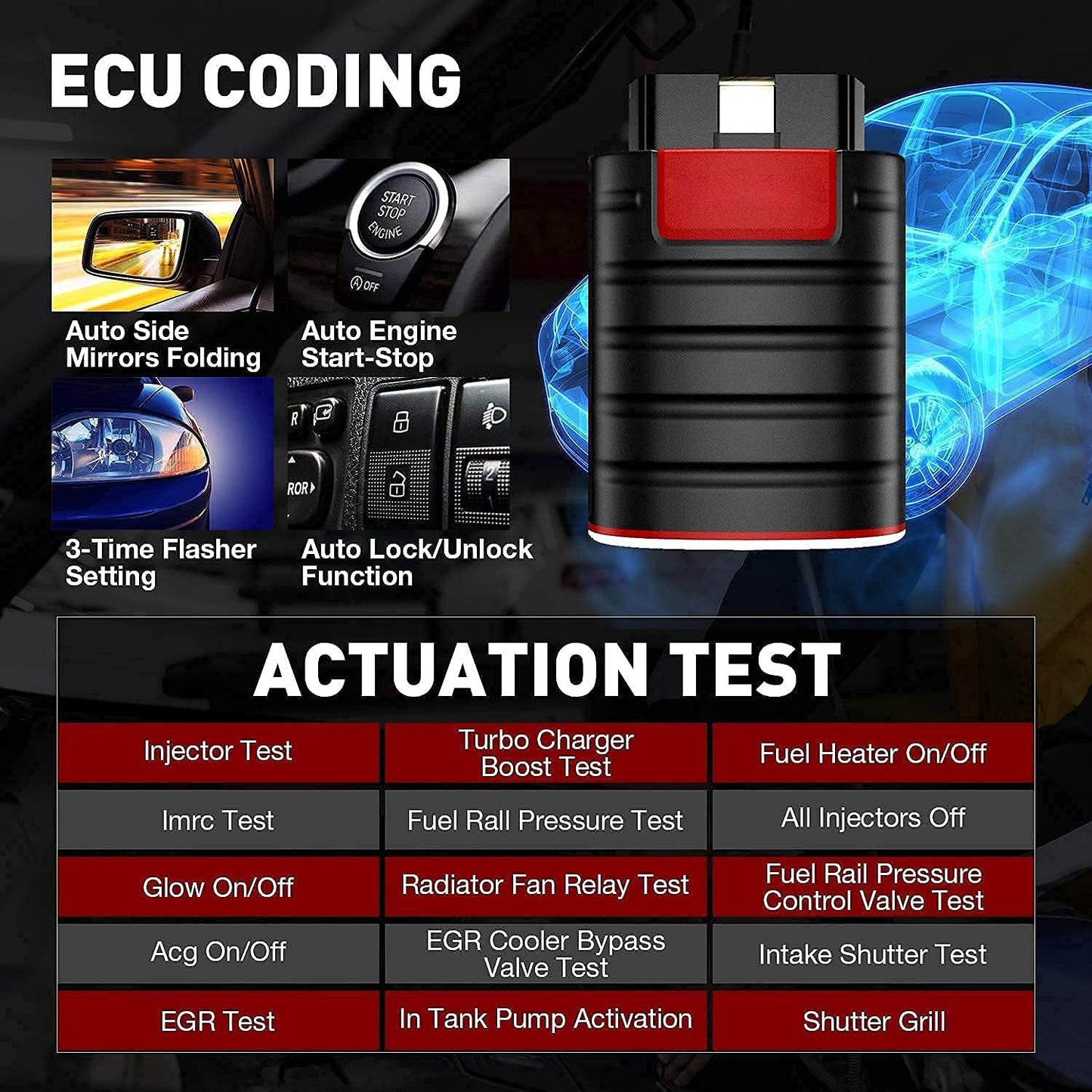 OBD2 Scanner Bluetooth, All System Bidirectional scan Tool OE Level Diagnostic Tool with ECU Coding