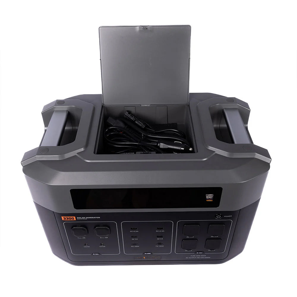 3300 Solar Generator System w/ EMP Intercept Technology + 2 FREE Waterproof 200W Solar Panels by Grid Doctor