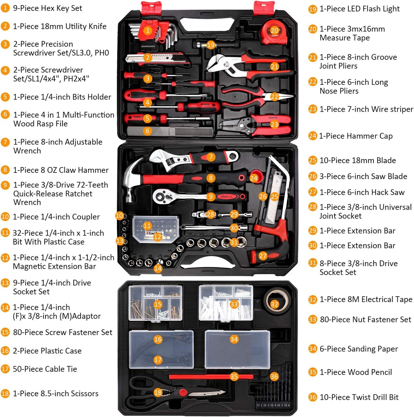 325 Piece Home Repair Tool Kit, General Home/Auto Repair Tool Set