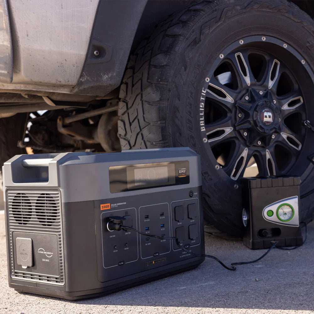 3300 Solar Generator System w/ EMP Intercept Technology + 2 FREE Waterproof 200W Solar Panels by Grid Doctor