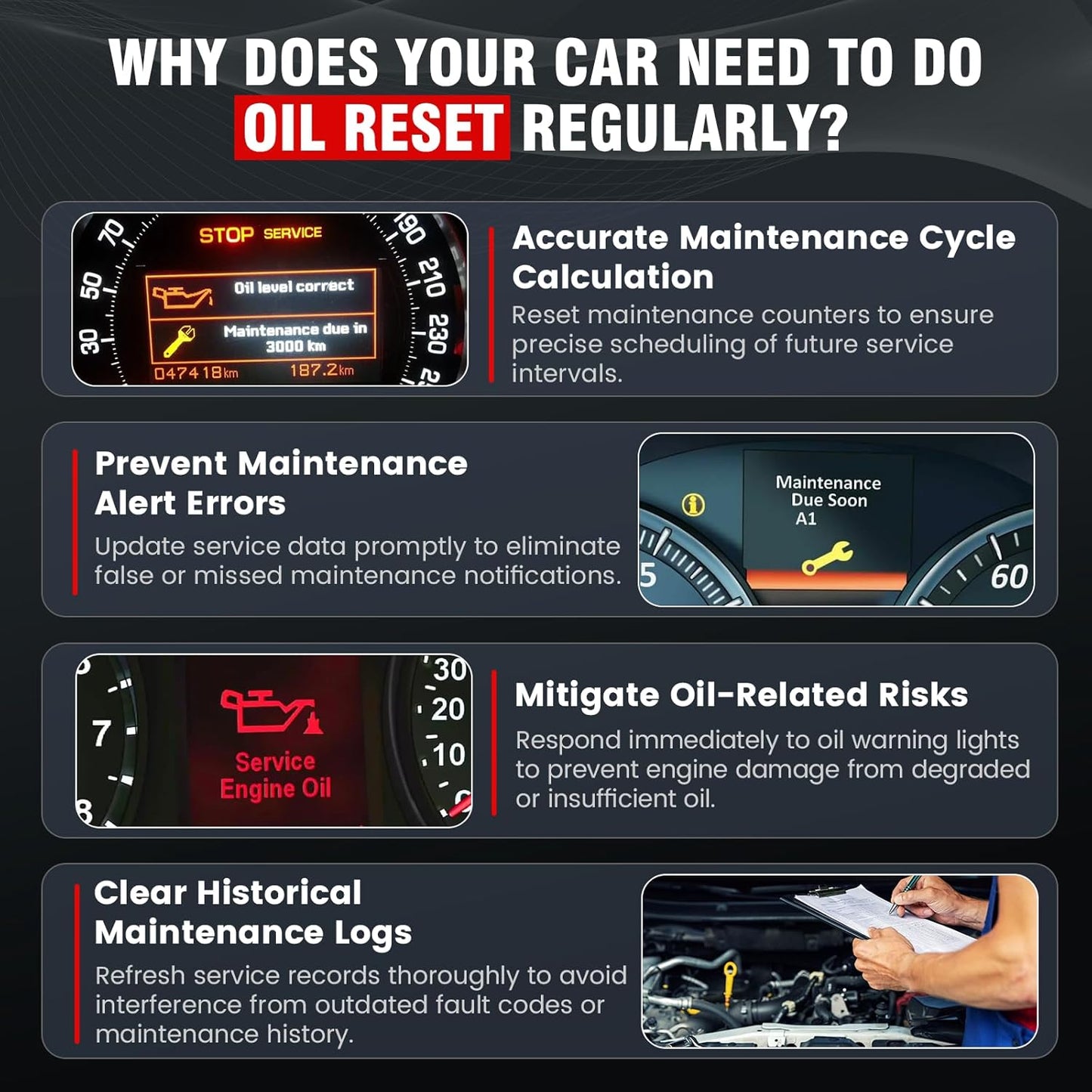 OBD2 Scanner, All Systems Car Code Reader Scan Tool with 6 Resets, ABS Bleeding/OiL/EPB/SAS/Throttle/Battery, Car Scanner Diagnostic Tool for All Cars, Easy to Use, Lifetime Free Update