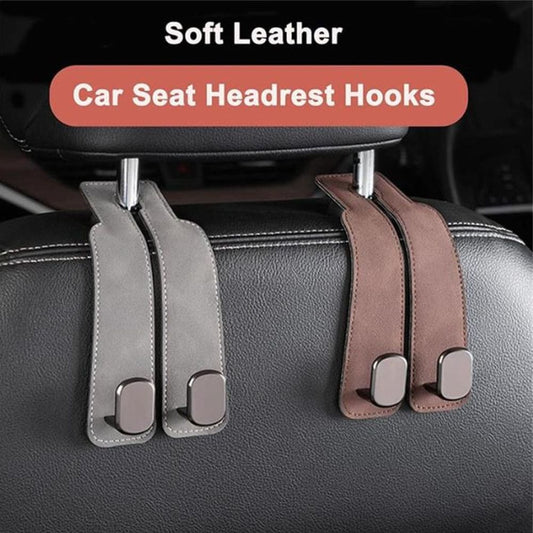 Purse Hook for Car – Leather Headrest Hooks for Pocketbooks, Bags & Tablets