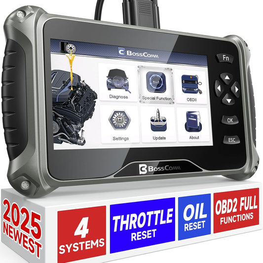 OBD2 Scanner, All Systems Car Code Reader Scan Tool with 6 Resets, ABS Bleeding/OiL/EPB/SAS/Throttle/Battery, Car Scanner Diagnostic Tool for All Cars, Easy to Use, Lifetime Free Update