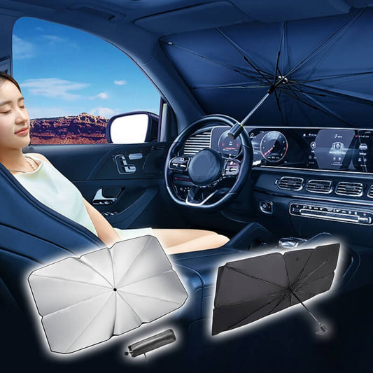 🔥Car Windshield Sun Shade Umbrella - Foldable Car Umbrella Sunshade Cover UV Block Car Front Window (Heat Insulation Protection) for Auto Windshield Covers Most Cars