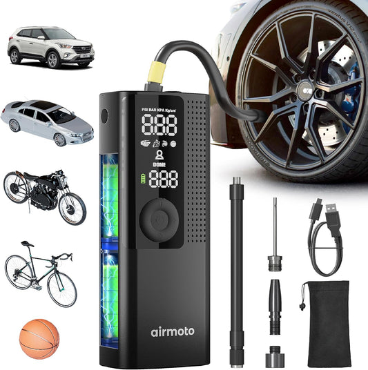 Tire Inflator Portable Air Compressor - Air Pump For Car Tires with Digital Pressure Gauge