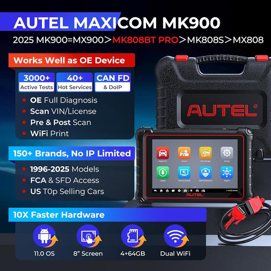 2025 Same as MK900BT Bi-Directional Scan Tool w/40+ Service